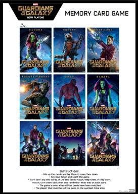 Guardians of the Galaxy activity sheets