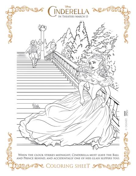 Free Cinderella Coloring Sheets #CinderellaEvent