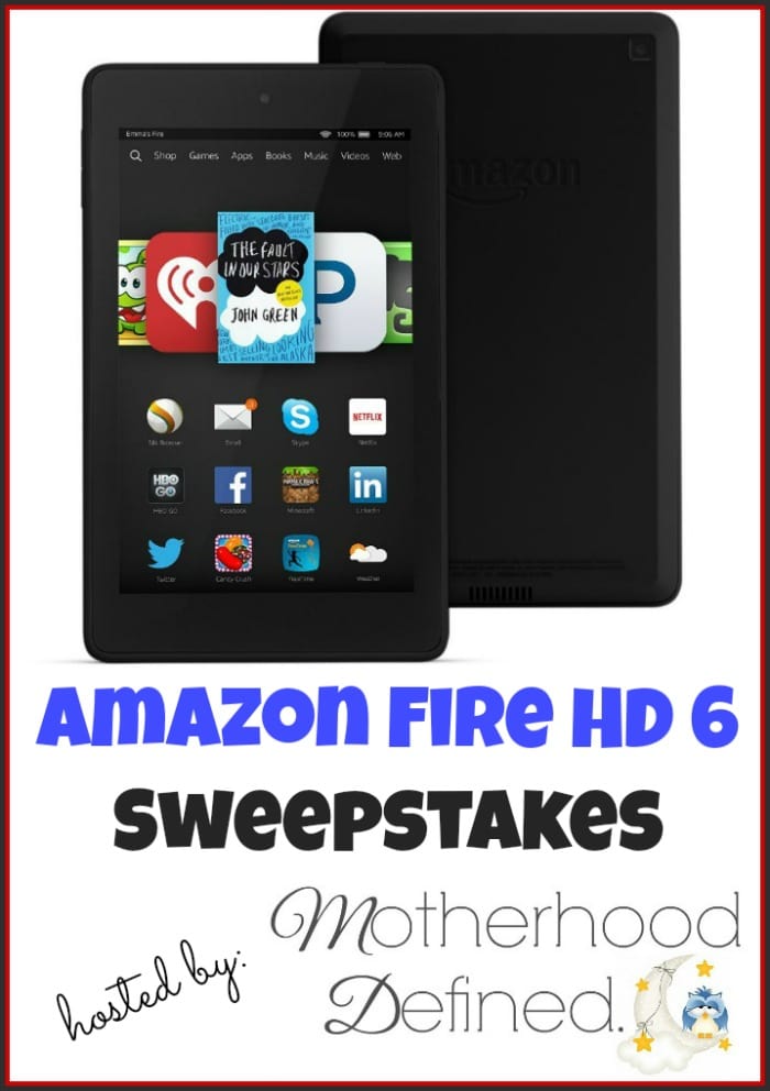 Enter to win an Amazon Fire HD 6" #Giveaway ends 4/26