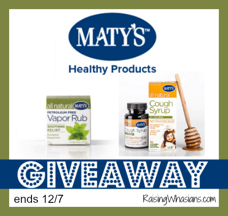 Maty's Healthy Products Giveaway ends 12/7