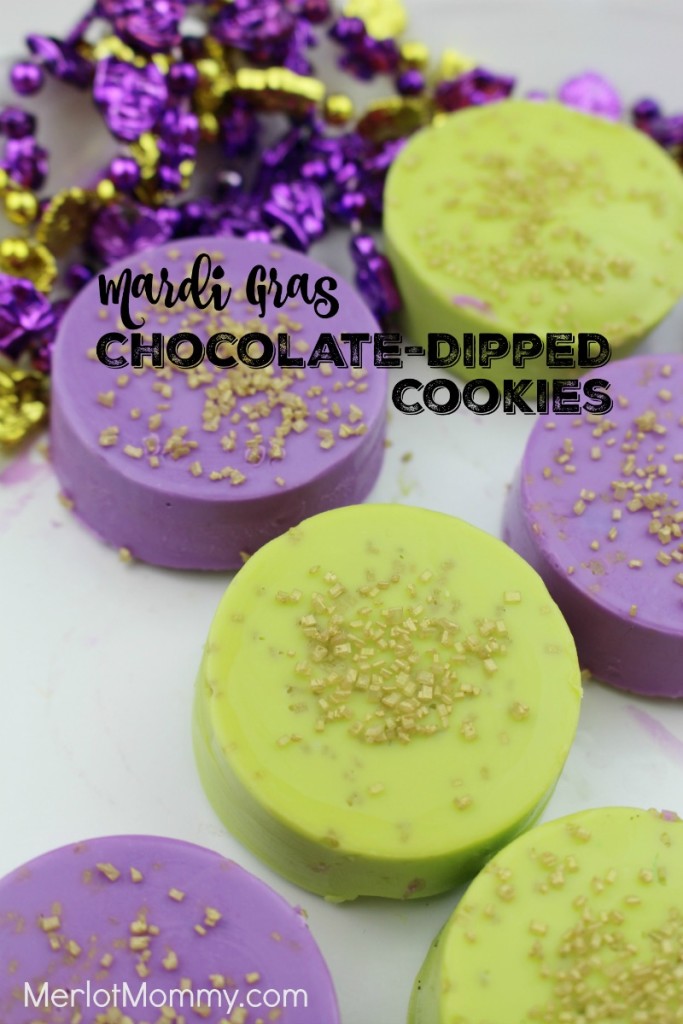 Mardi Gras Chocolate-Dipped Cookies